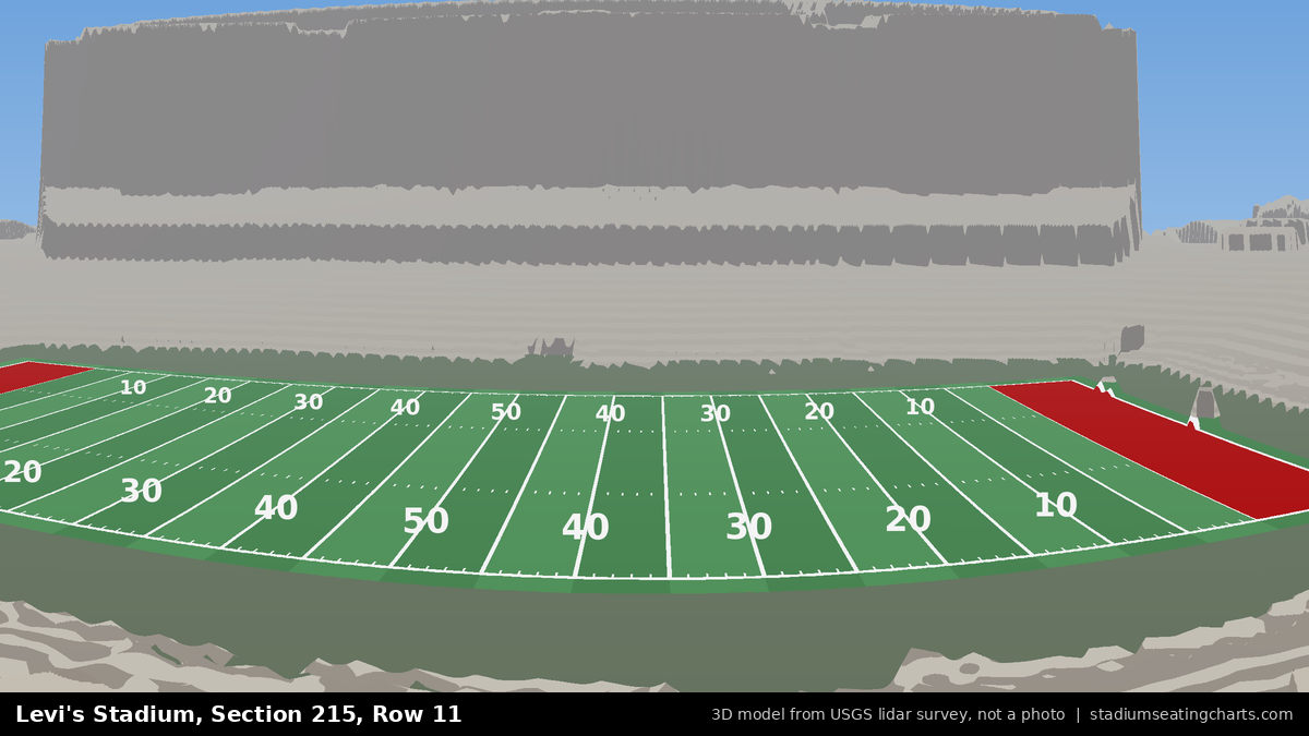 View from Levi's Stadium Section 215, Row 11, looking toward the field
