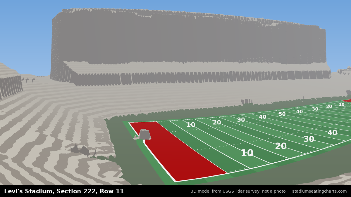 View from Levi's Stadium Section 222, Row 11, looking toward the field