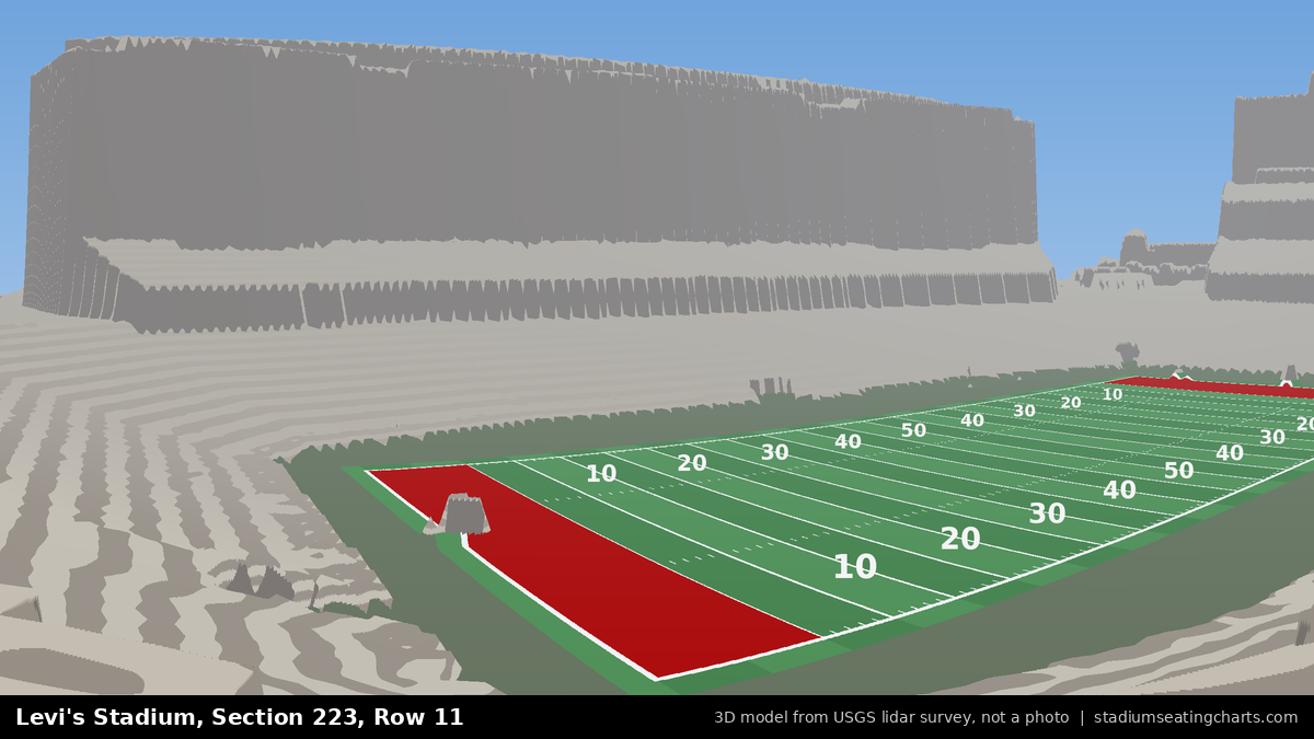 View from Levi's Stadium Section 223, Row 11, looking toward the field