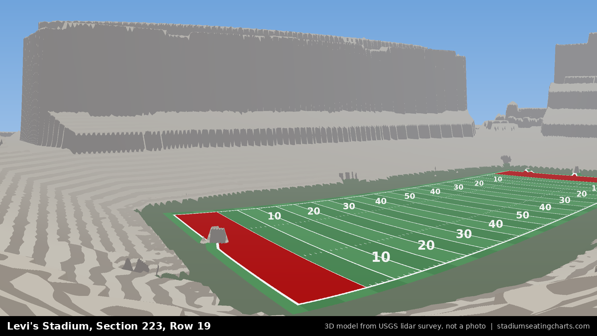 View from Levi's Stadium Section 223, Row 19, looking toward the field