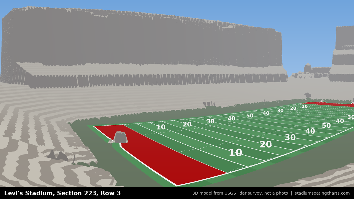 View from Levi's Stadium Section 223, Row 3, looking toward the field