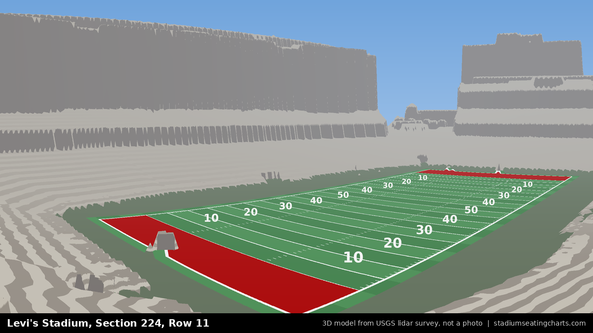 View from Levi's Stadium Section 224, Row 11, looking toward the field