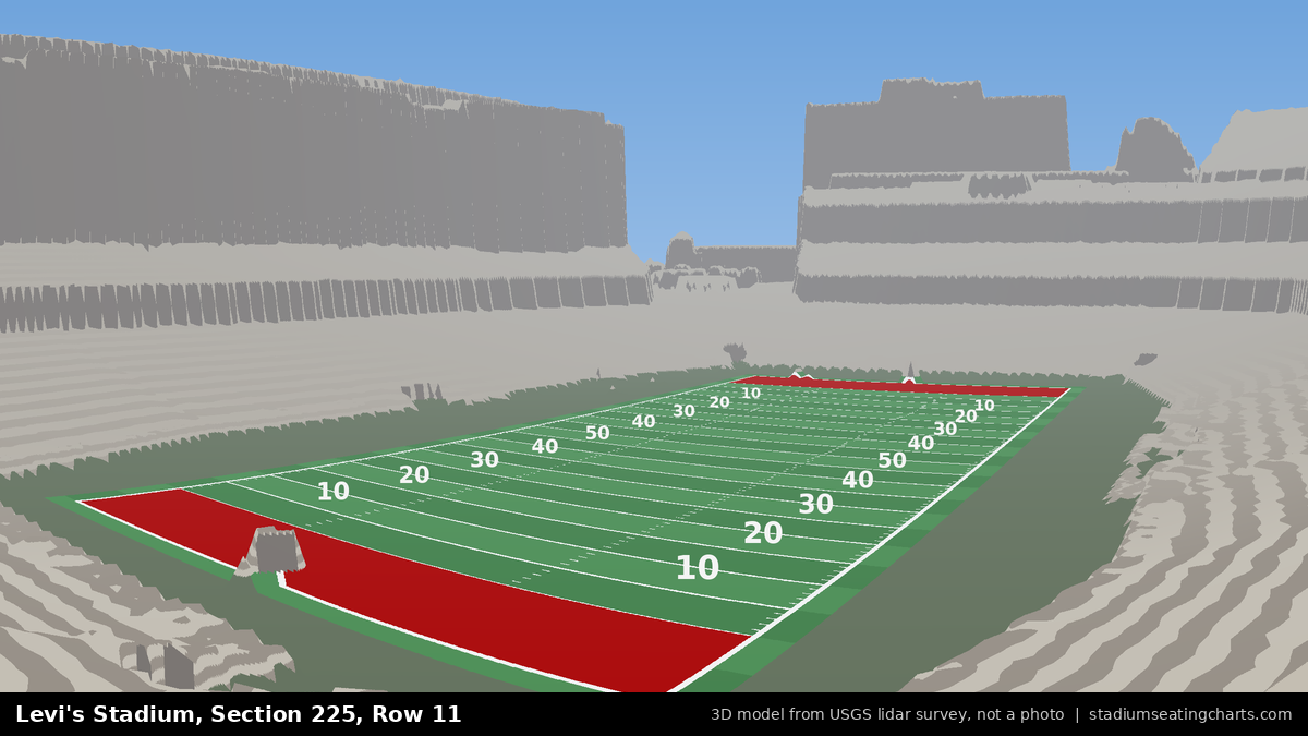 View from Levi's Stadium Section 225, Row 11, looking toward the field