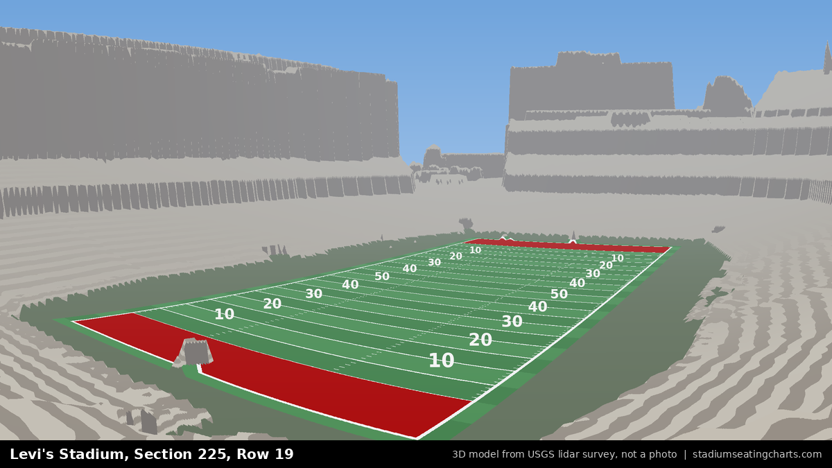View from Levi's Stadium Section 225, Row 19, looking toward the field