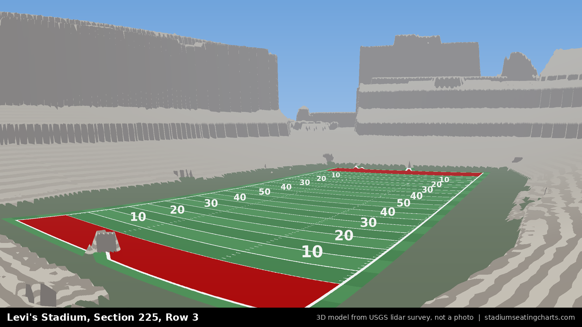 View from Levi's Stadium Section 225, Row 3, looking toward the field