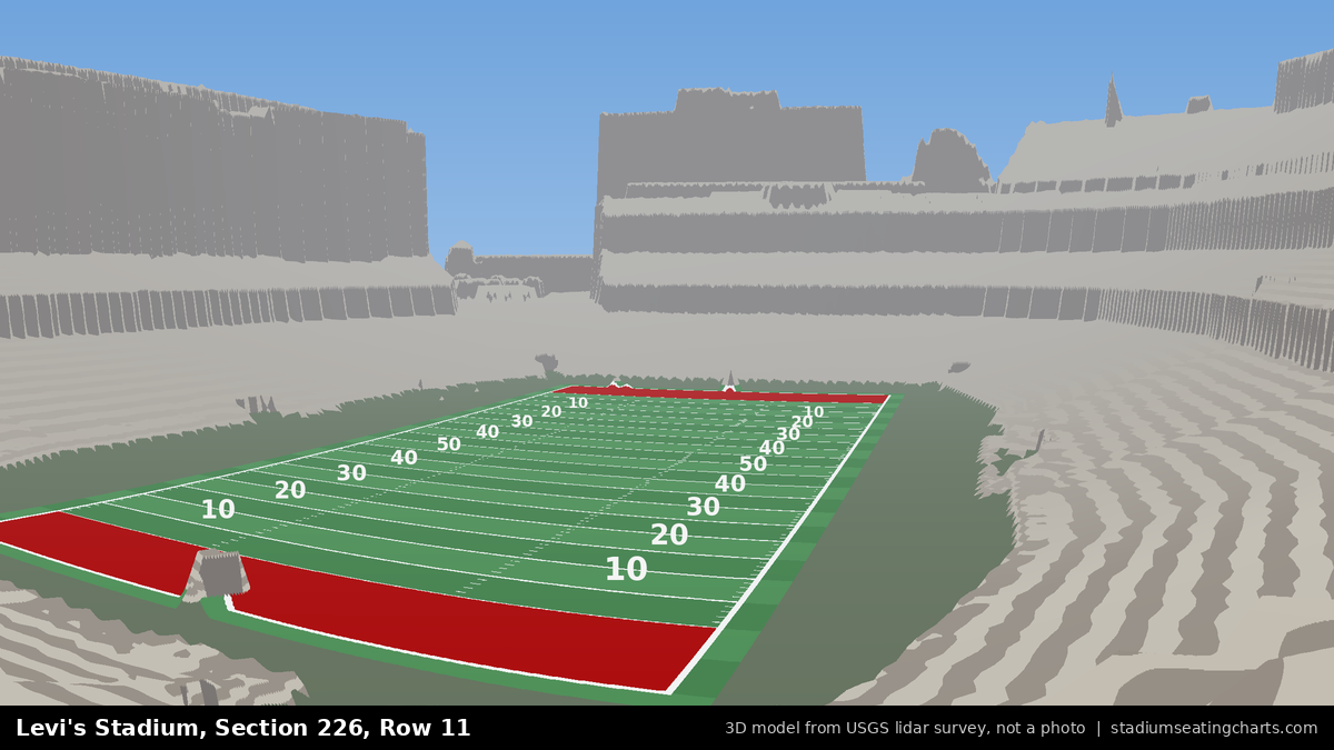 View from Levi's Stadium Section 226, Row 11, looking toward the field