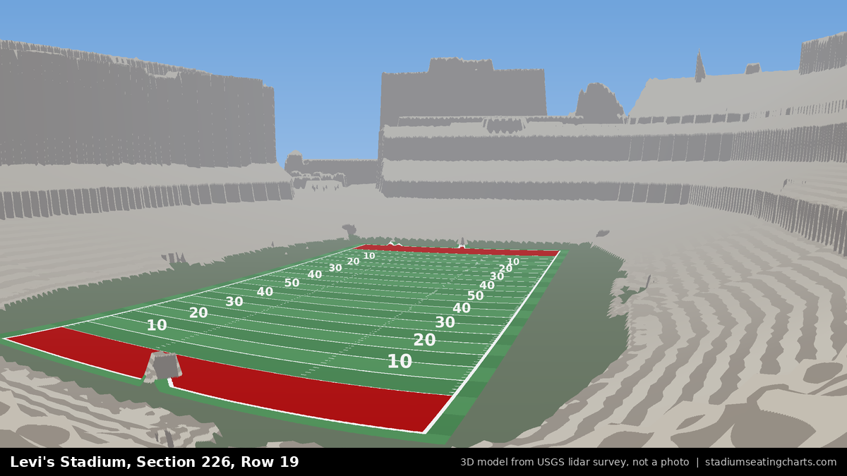 View from Levi's Stadium Section 226, Row 19, looking toward the field
