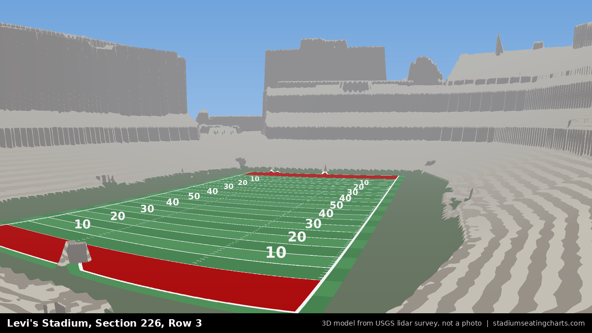 View from Levi's Stadium Section 226, Row 3, looking toward the field
