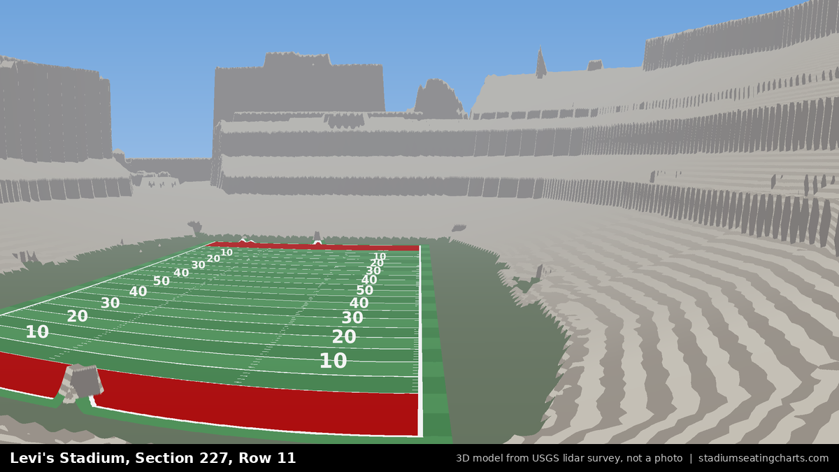 View from Levi's Stadium Section 227, Row 11, looking toward the field
