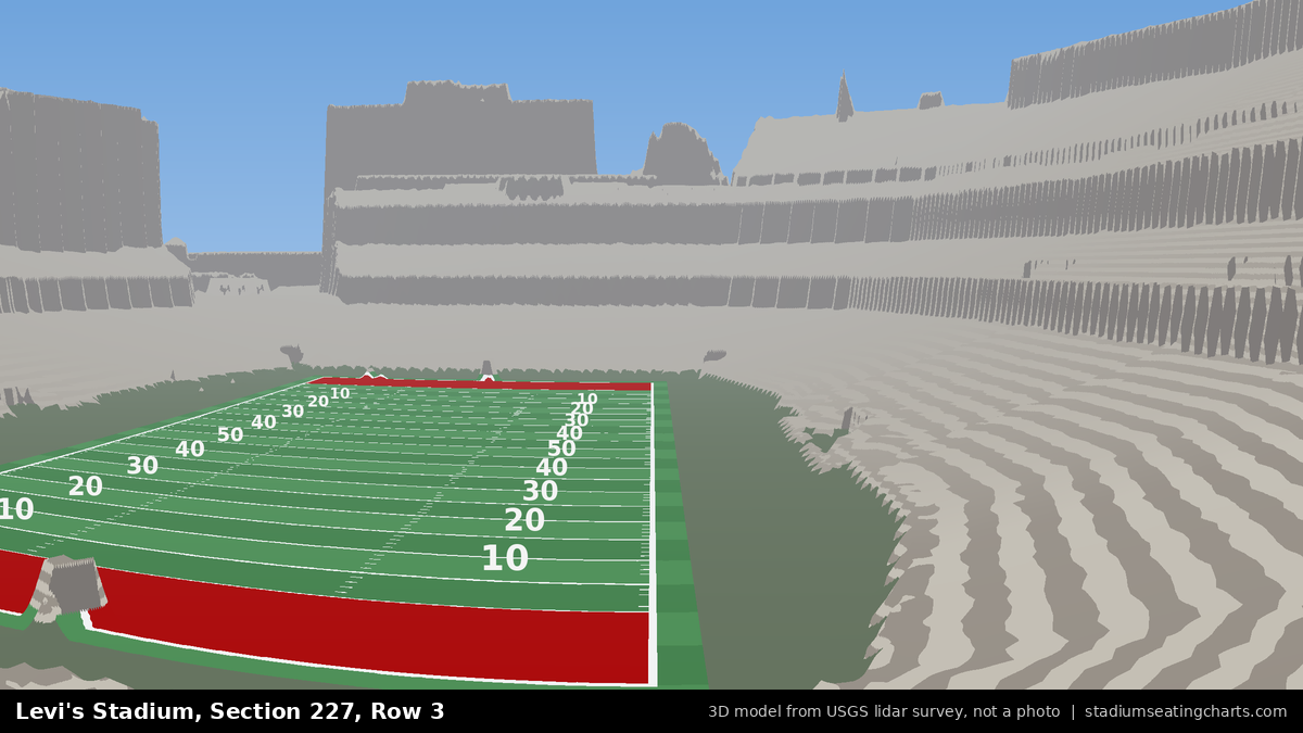 View from Levi's Stadium Section 227, Row 3, looking toward the field