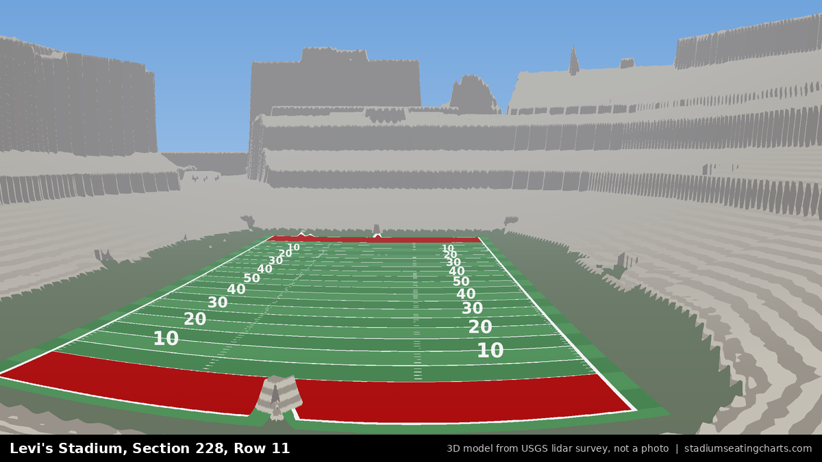 View from Levi's Stadium Section 228, Row 11, looking toward the field