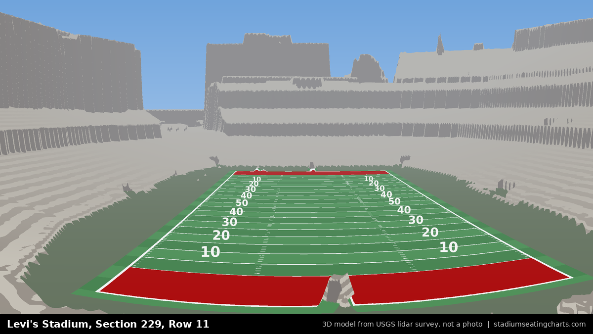 View from Levi's Stadium Section 229, Row 11, looking toward the field