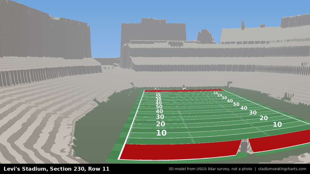 View from Levi's Stadium Section 230, Row 11, looking toward the field