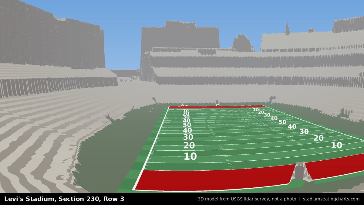 View from Levi's Stadium Section 230, Row 3, looking toward the field
