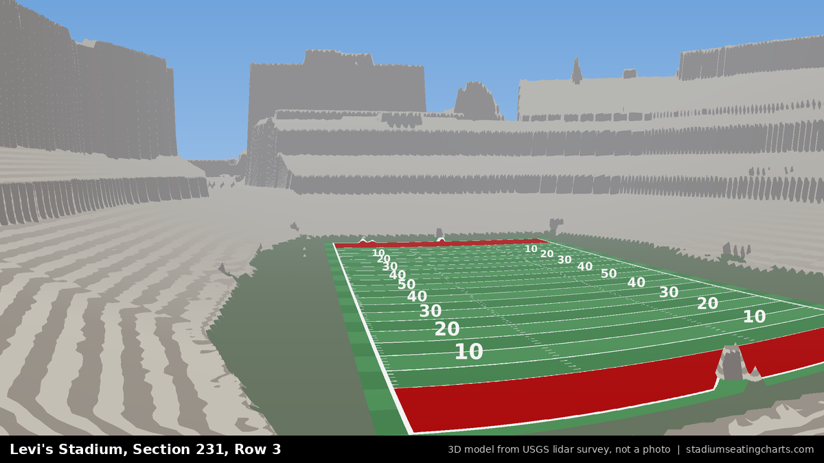 View from Levi's Stadium Section 231, Row 3, looking toward the field