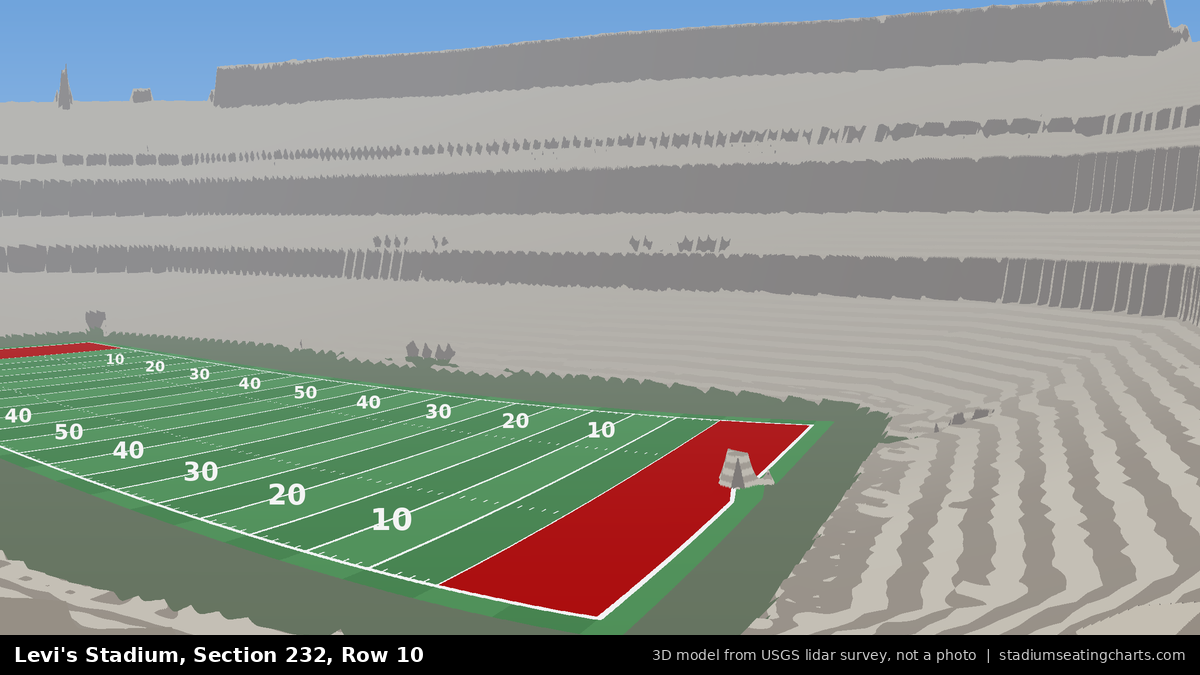 View from Levi's Stadium Section 232, Row 10, looking toward the field