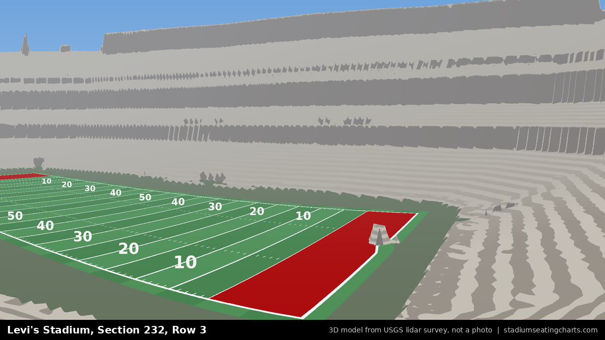 View from Levi's Stadium Section 232, Row 3, looking toward the field