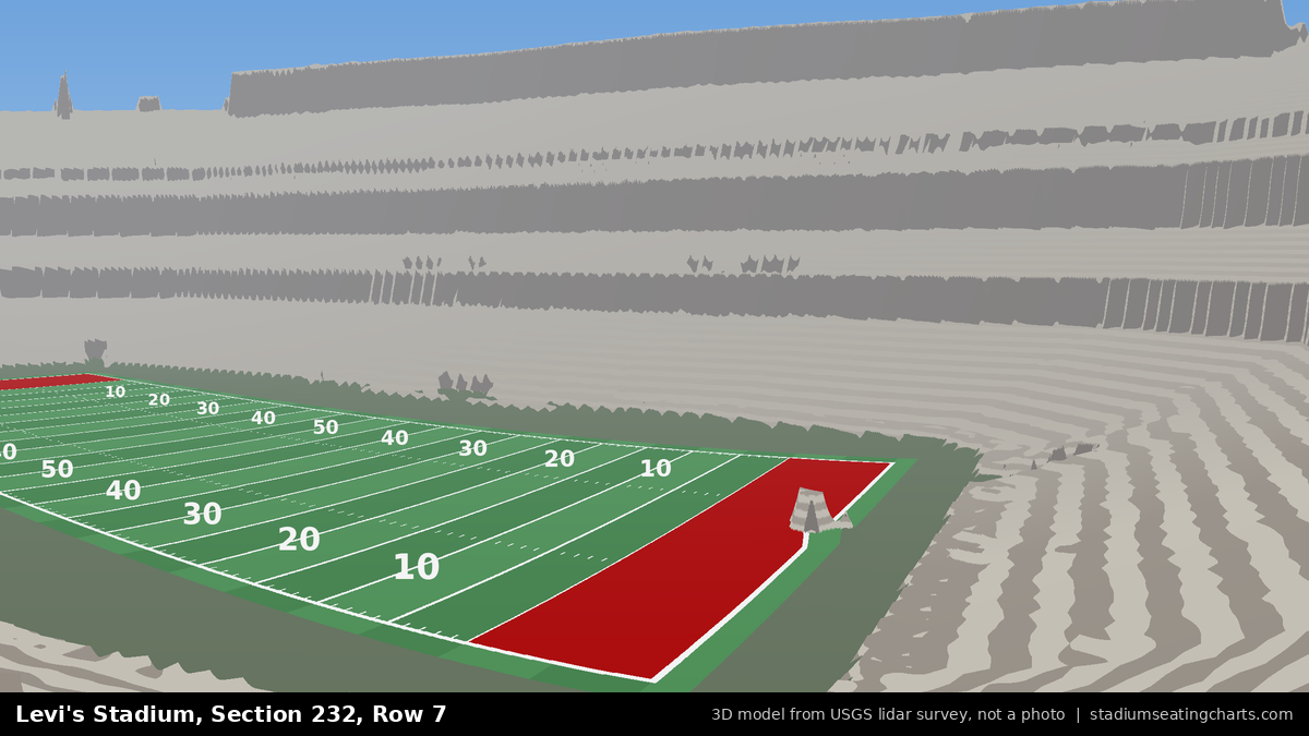 View from Levi's Stadium Section 232, Row 7, looking toward the field