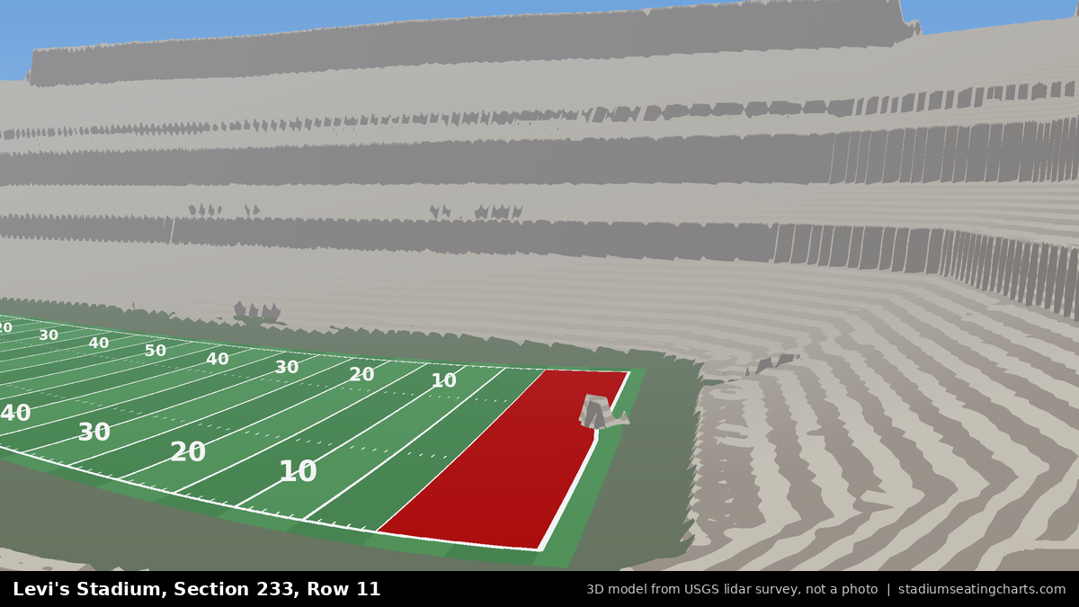 View from Levi's Stadium Section 233, Row 11, looking toward the field