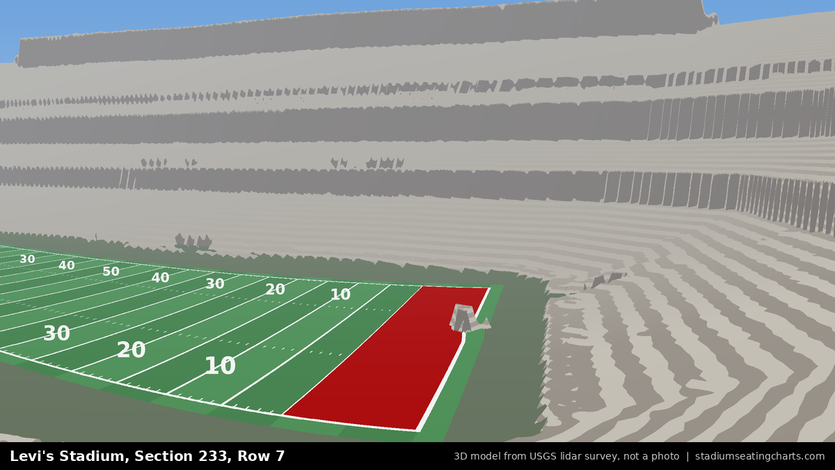 View from Levi's Stadium Section 233, Row 7, looking toward the field