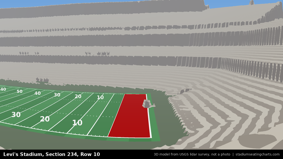 View from Levi's Stadium Section 234, Row 10, looking toward the field