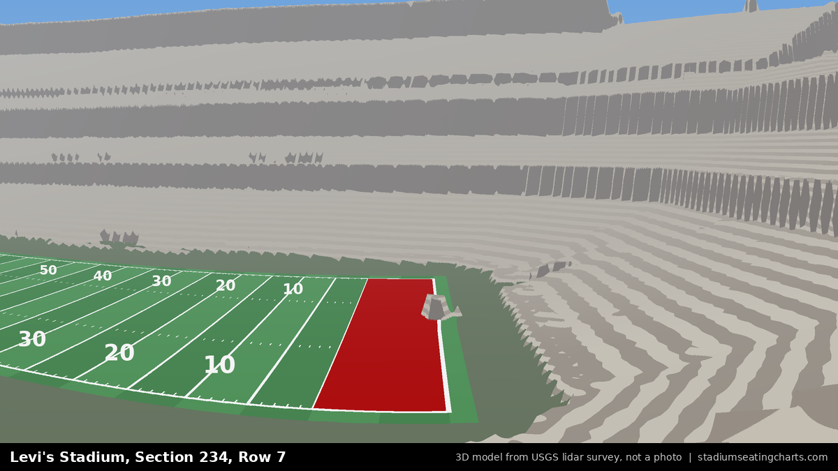 View from Levi's Stadium Section 234, Row 7, looking toward the field