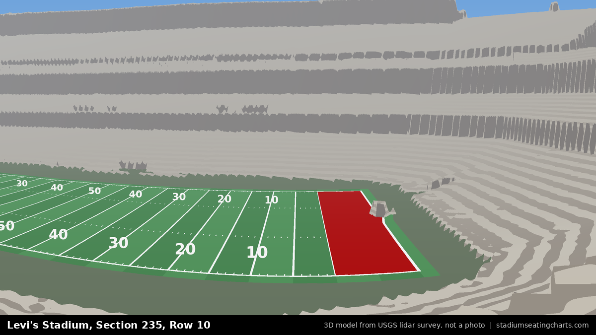 View from Levi's Stadium Section 235, Row 10, looking toward the field
