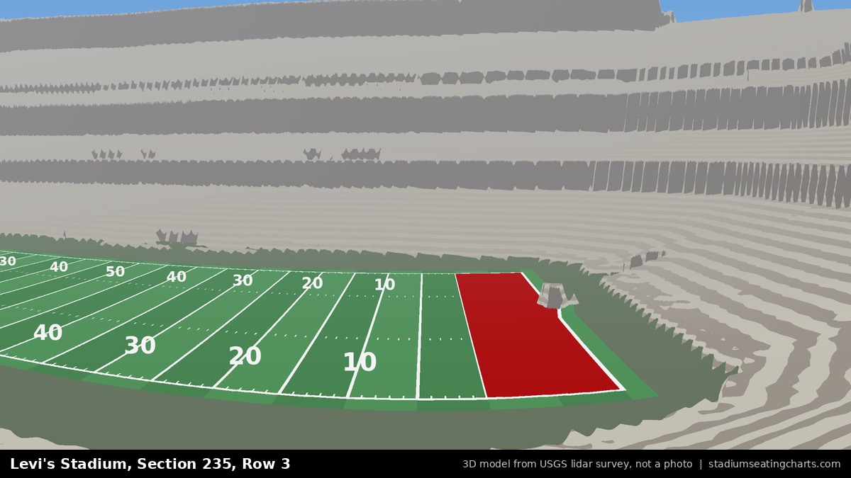 View from Levi's Stadium Section 235, Row 3, looking toward the field