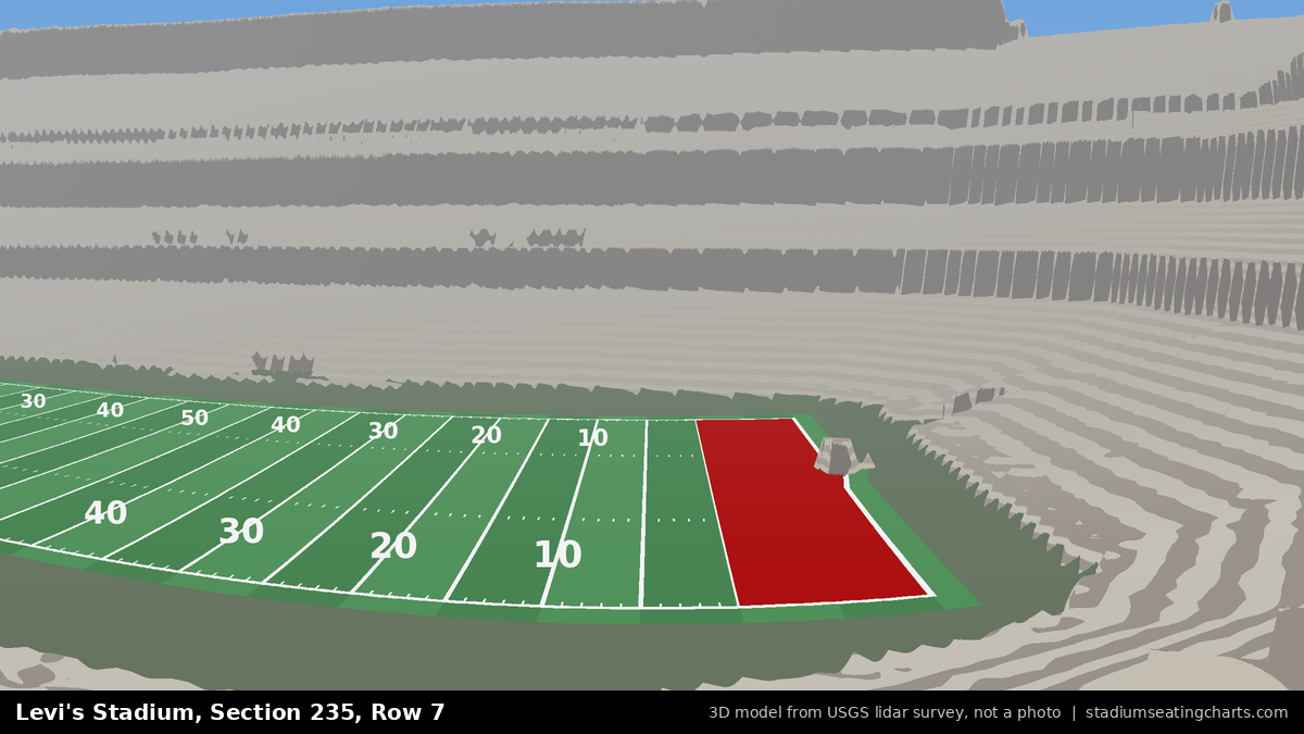 View from Levi's Stadium Section 235, Row 7, looking toward the field