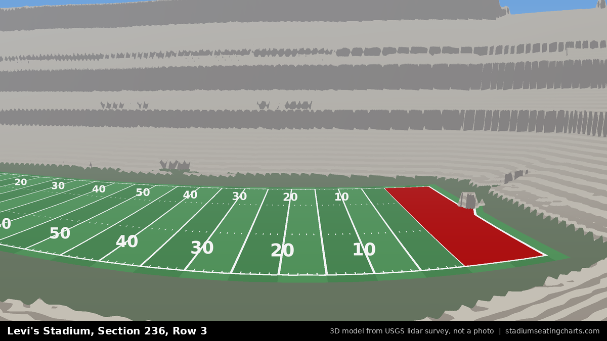 View from Levi's Stadium Section 236, Row 3, looking toward the field