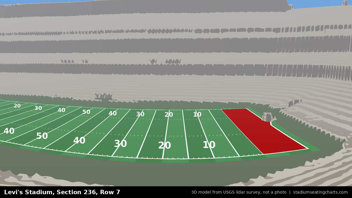 View from Levi's Stadium Section 236, Row 7, looking toward the field