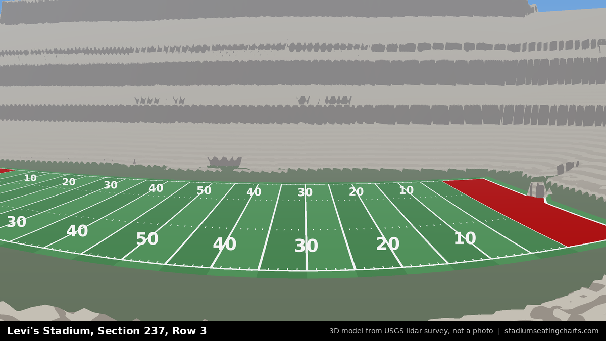 View from Levi's Stadium Section 237, Row 3, looking toward the field
