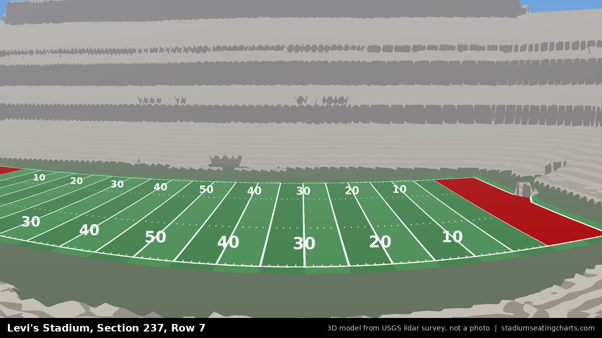 View from Levi's Stadium Section 237, Row 7, looking toward the field