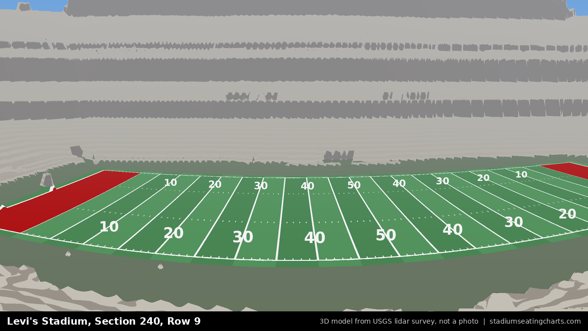 View from Levi's Stadium Section 240, Row 9, looking toward the field