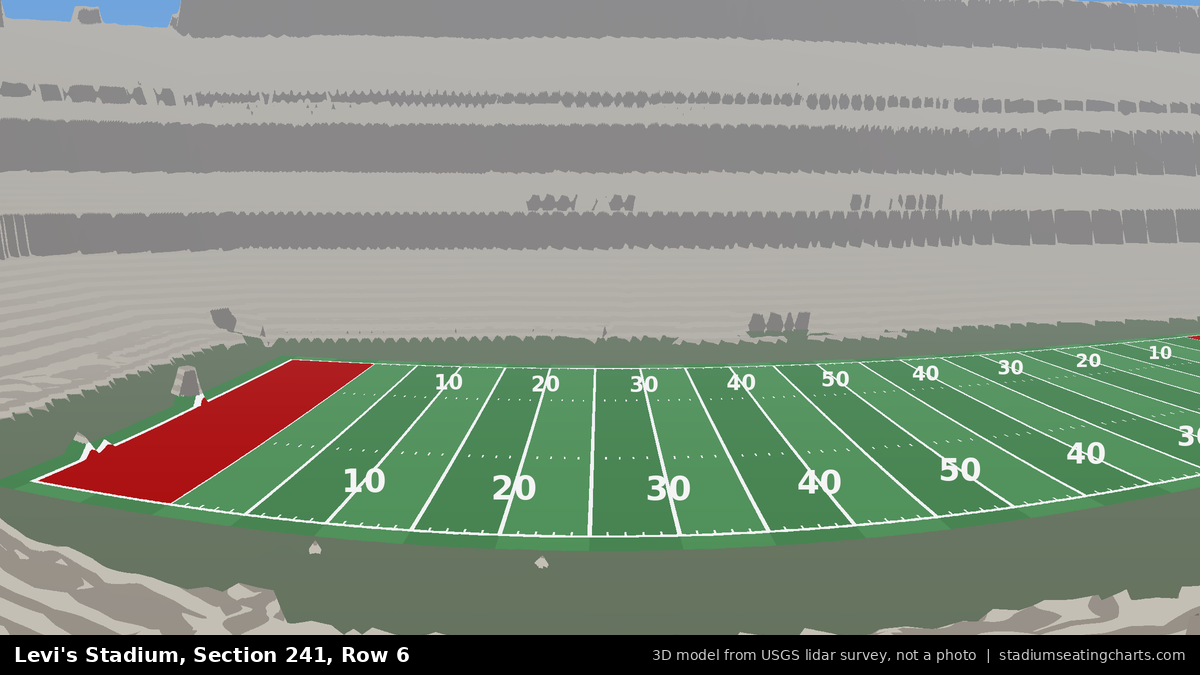 View from Levi's Stadium Section 241, Row 6, looking toward the field