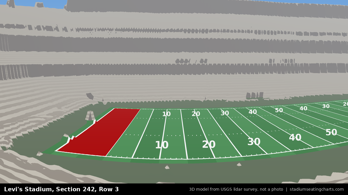 View from Levi's Stadium Section 242, Row 3, looking toward the field