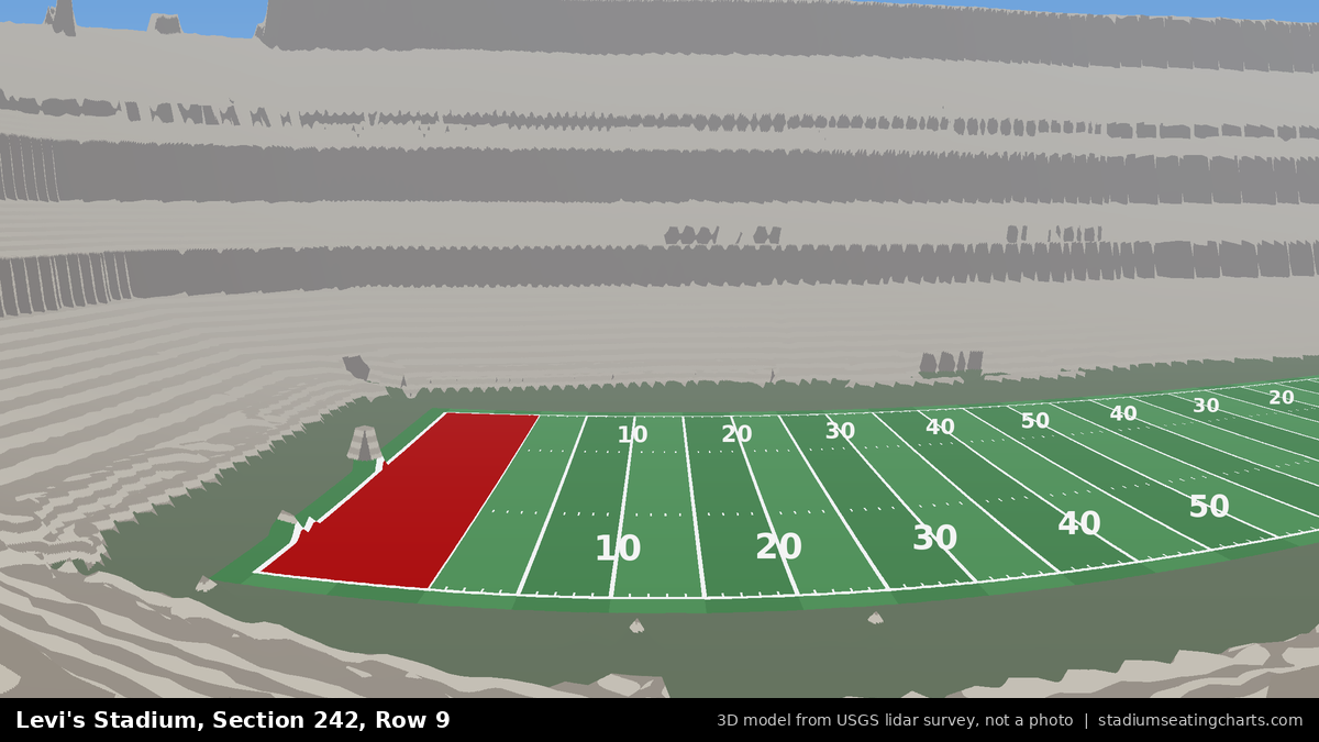 View from Levi's Stadium Section 242, Row 9, looking toward the field
