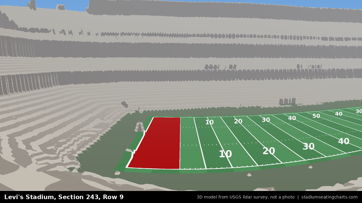 View from Levi's Stadium Section 243, Row 9, looking toward the field