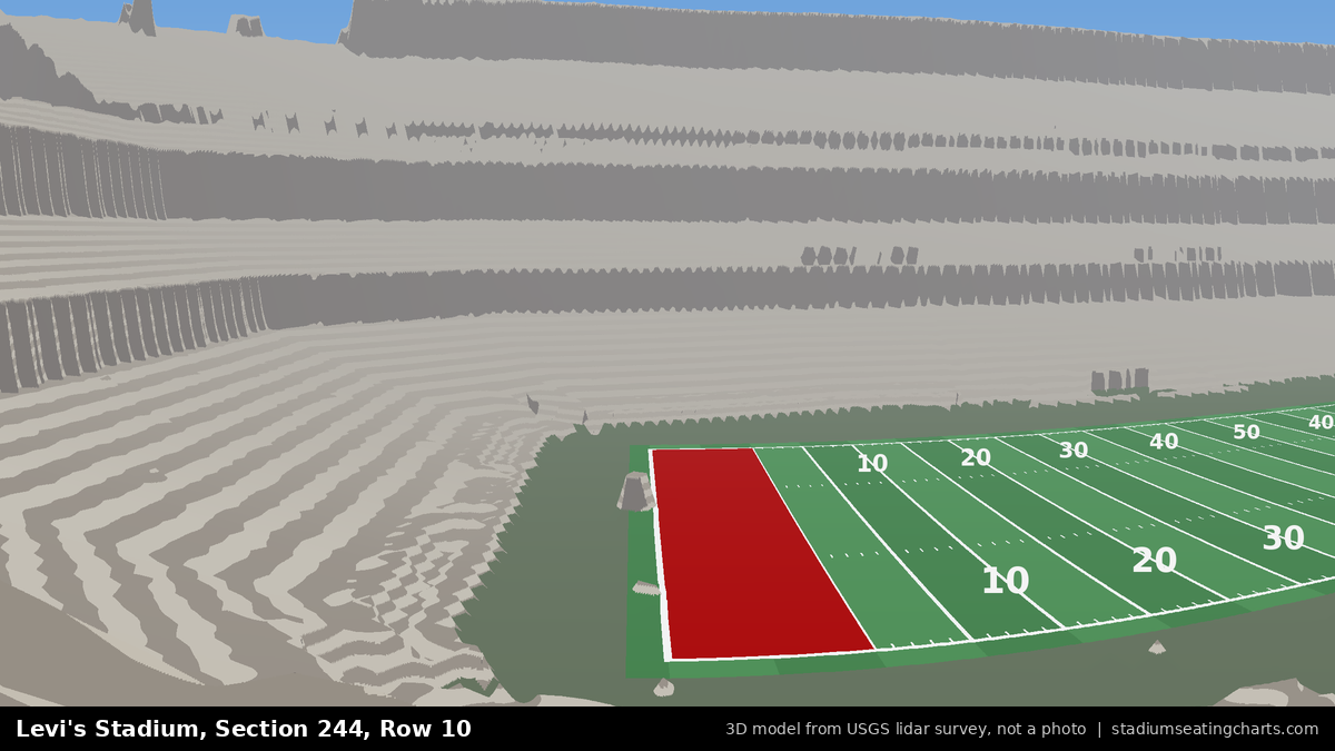 View from Levi's Stadium Section 244, Row 10, looking toward the field