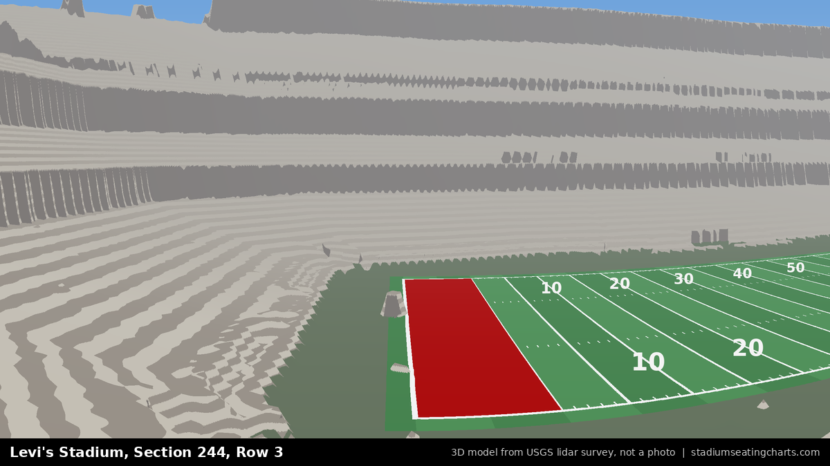 View from Levi's Stadium Section 244, Row 3, looking toward the field