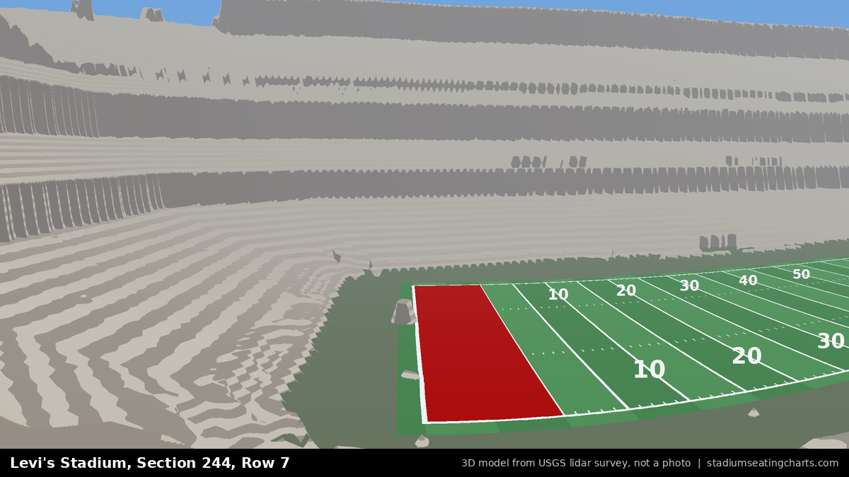View from Levi's Stadium Section 244, Row 7, looking toward the field