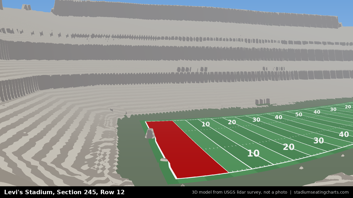 View from Levi's Stadium Section 245, Row 12, looking toward the field