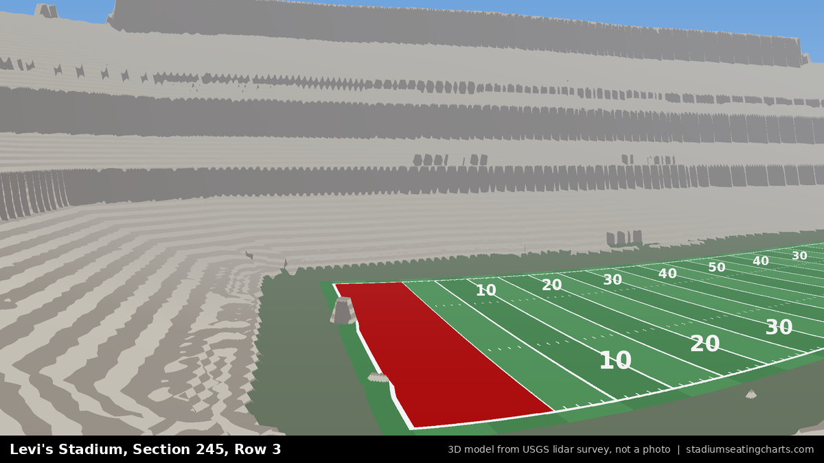 View from Levi's Stadium Section 245, Row 3, looking toward the field