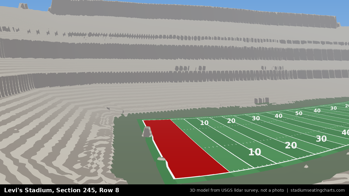 View from Levi's Stadium Section 245, Row 8, looking toward the field