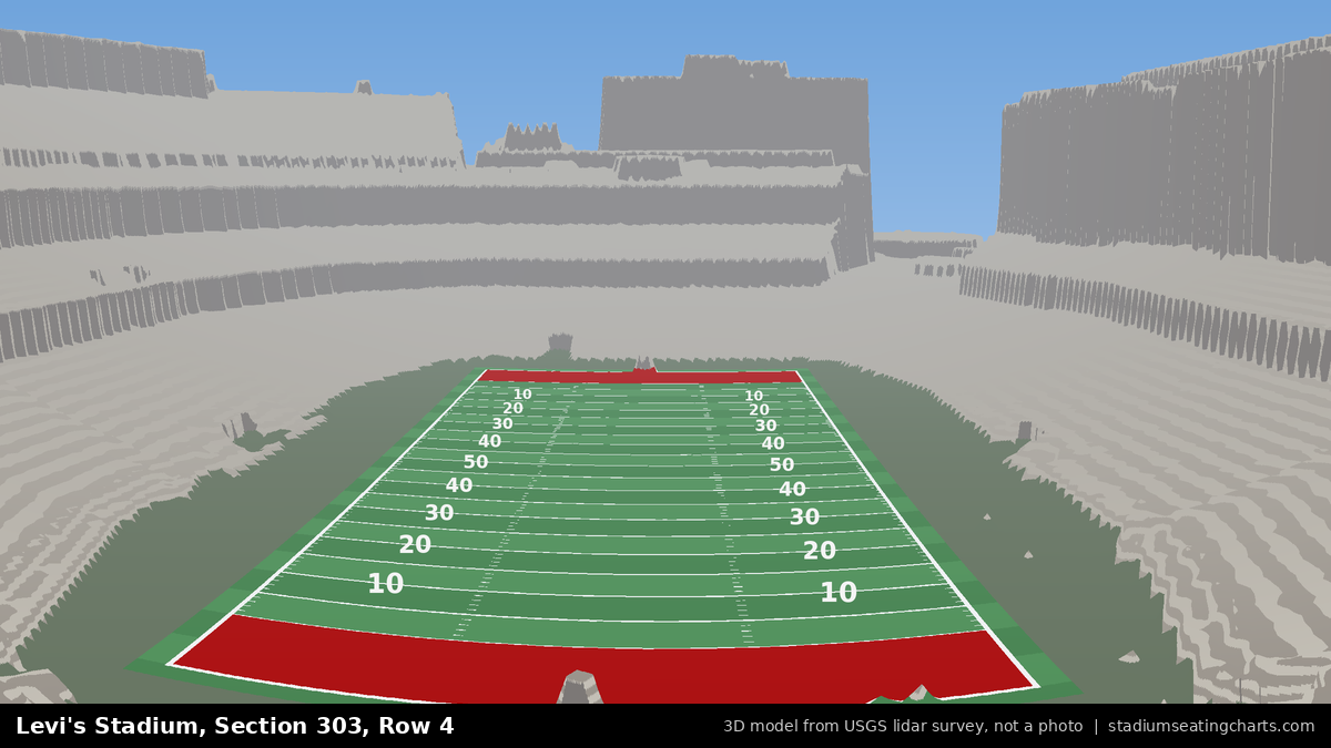 View from Levi's Stadium Section 303, Row 4, looking toward the field