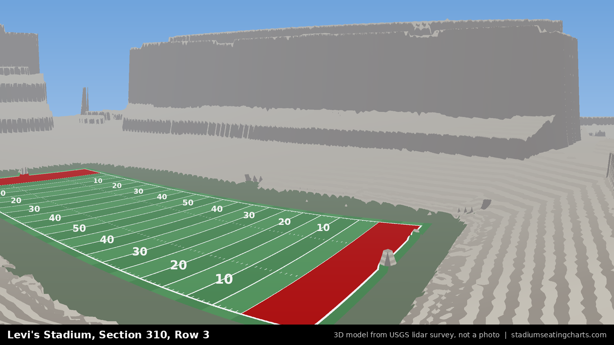 View from Levi's Stadium Section 310, Row 3, looking toward the field