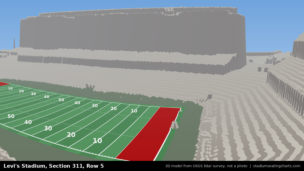 View from Levi's Stadium Section 311, Row 5, looking toward the field