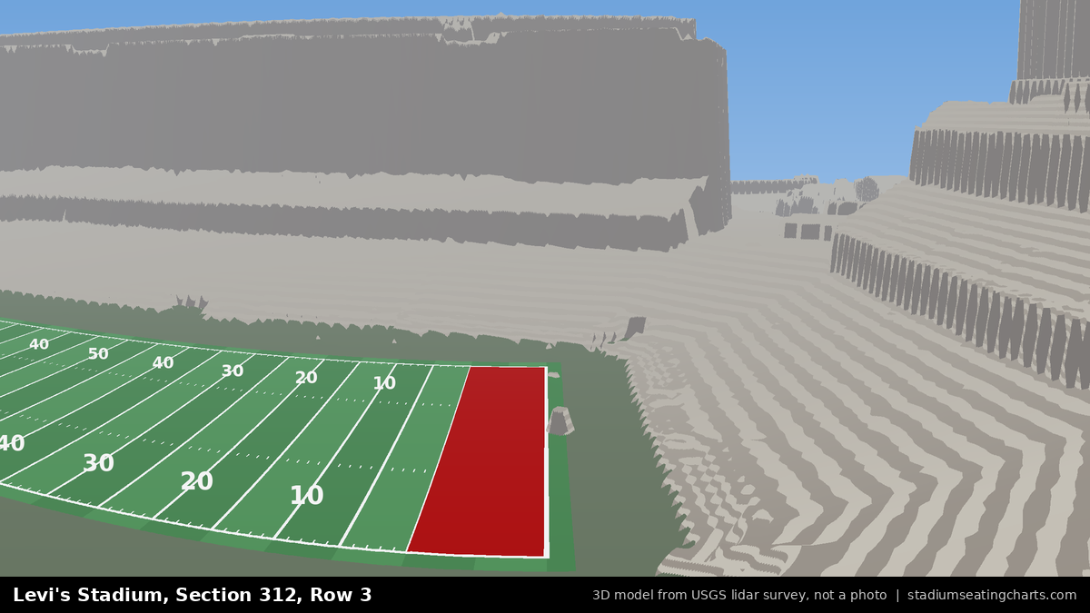 View from Levi's Stadium Section 312, Row 3, looking toward the field