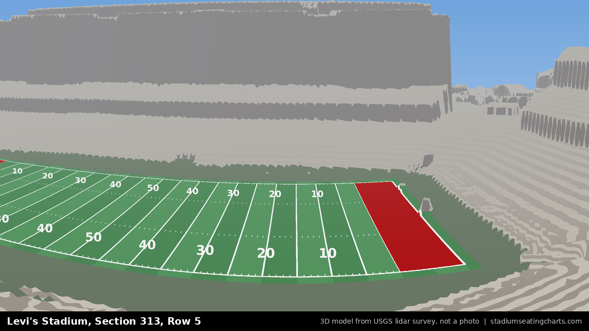 View from Levi's Stadium Section 313, Row 5, looking toward the field