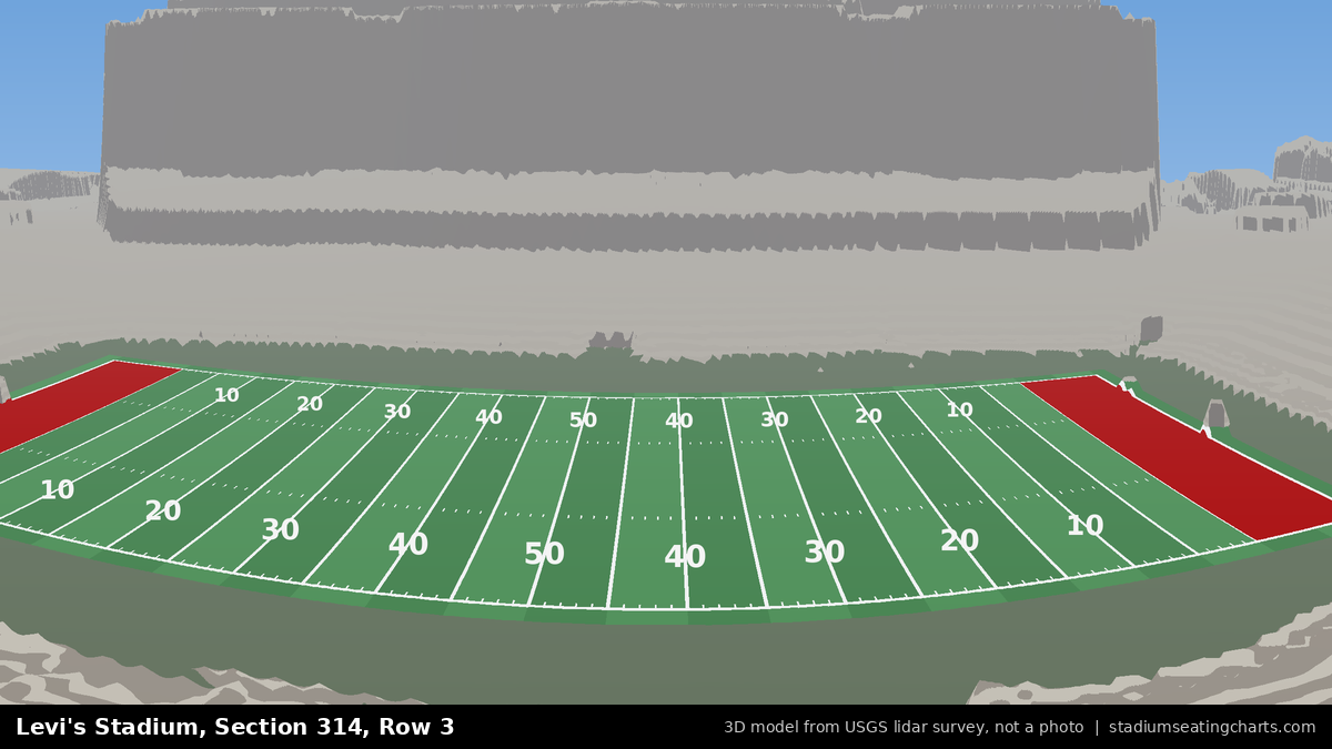 View from Levi's Stadium Section 314, Row 3, looking toward the field